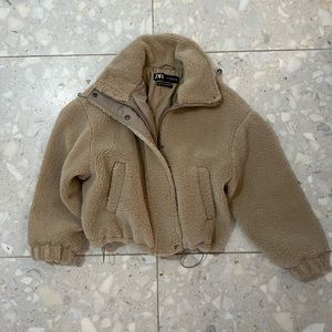 Zara Sherpa crop jacket